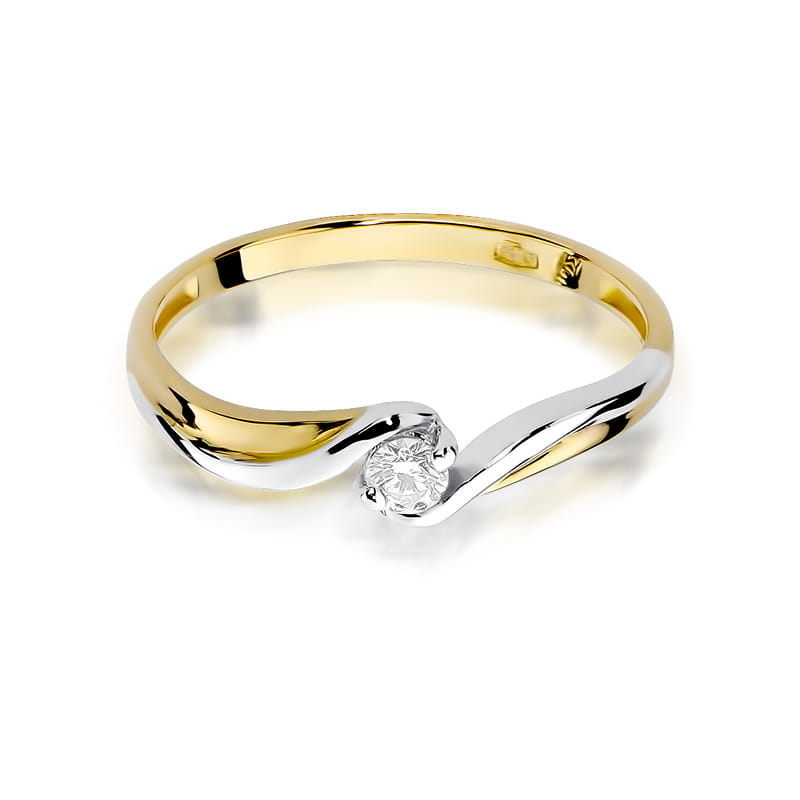 Inel Aur 9K cu Diamant Natural 0.10 ct