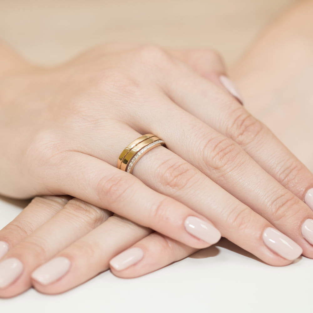 Inel Aur 9K cu Diamante Naturale 0.09 ct