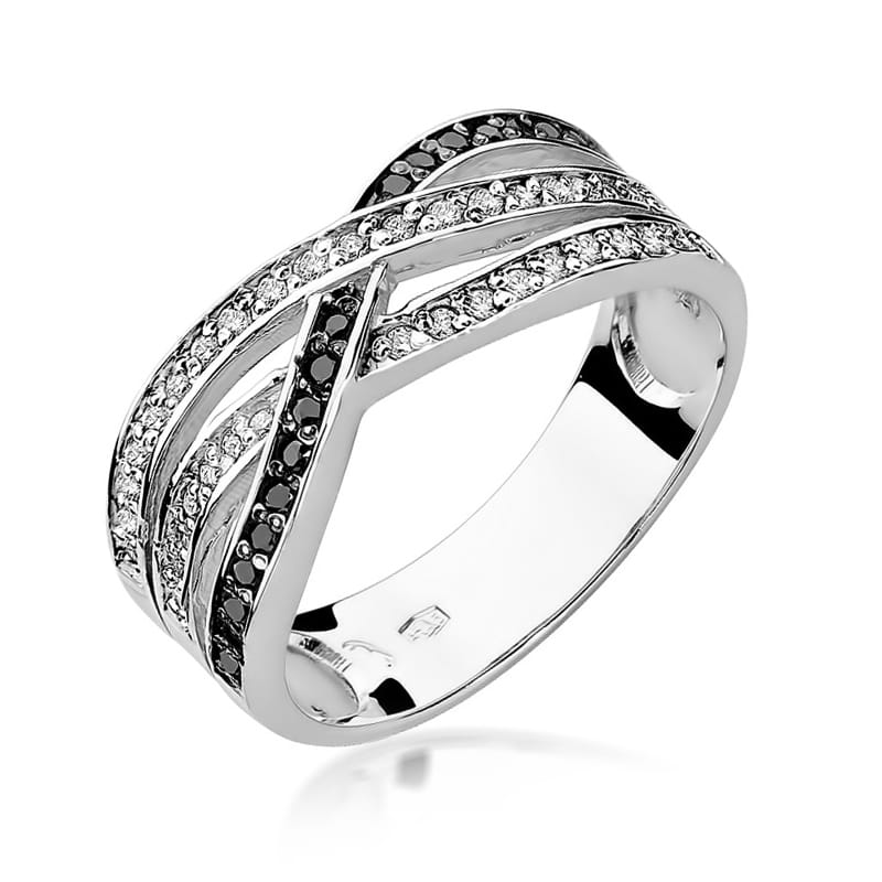 Inel Aur 14K cu Diamante Negre 0.27 ct