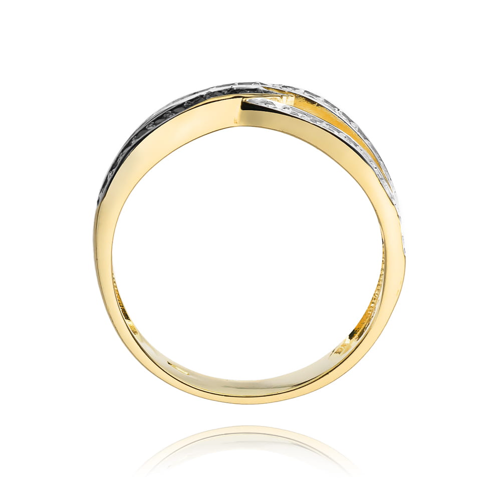 Inel Aur 14K cu Diamante Negre 0.27 ct