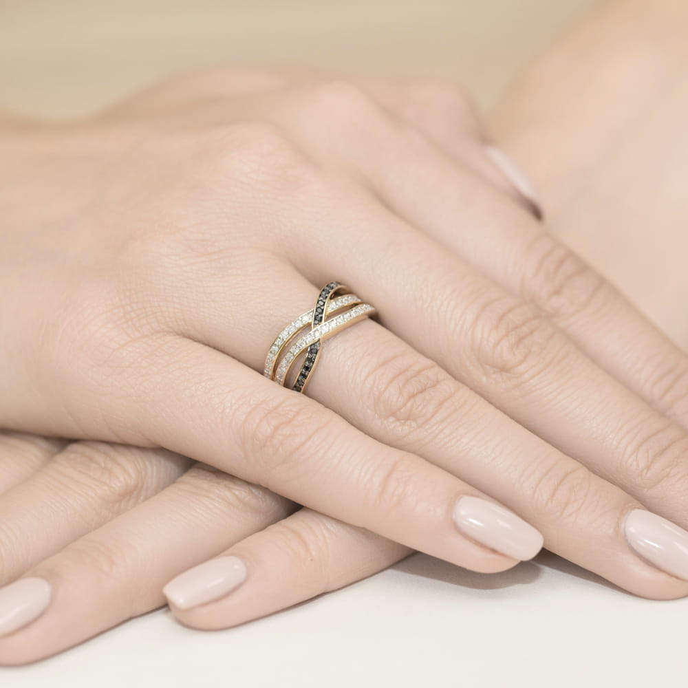 Inel Aur 9K cu Diamante Naturale 0.18 ct