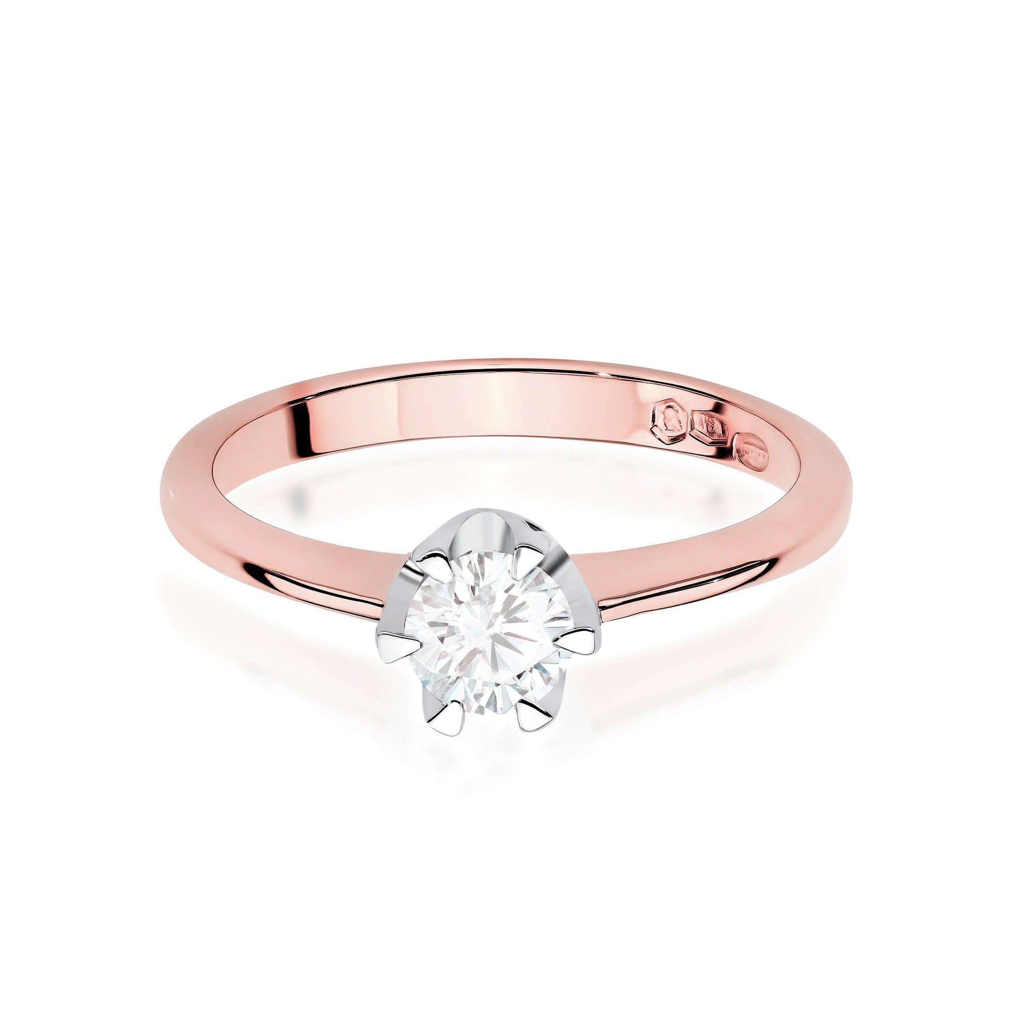 Inel Aur 14K cu Diamant de Laborator 0.70 ct - Roz