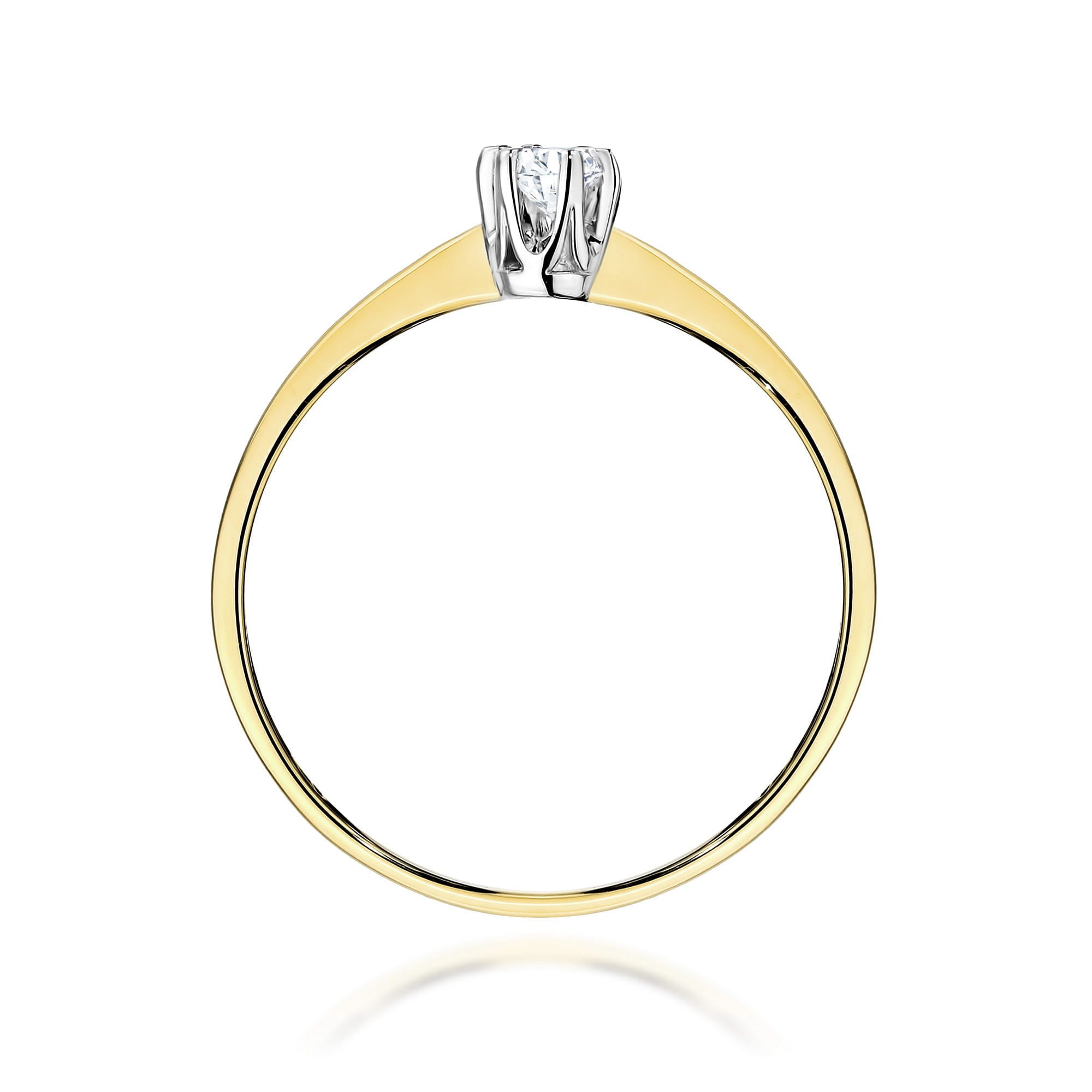 Inel Aur 9K cu Diamant Natural 0.12 ct