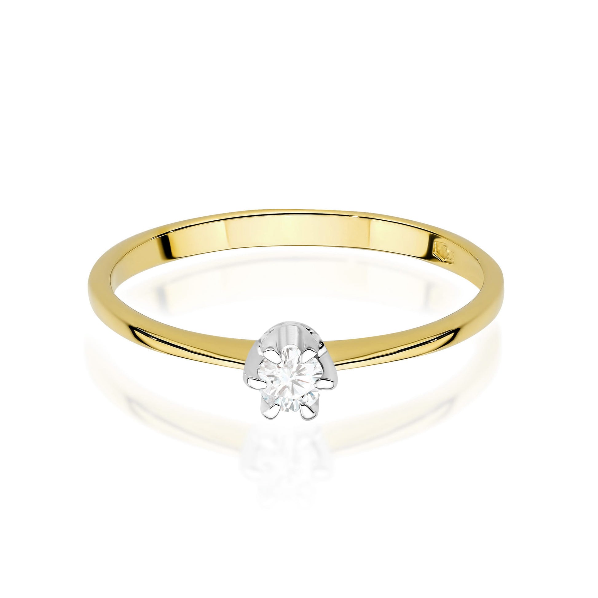 Inel Aur 9K cu Diamant Natural 0.10 ct
