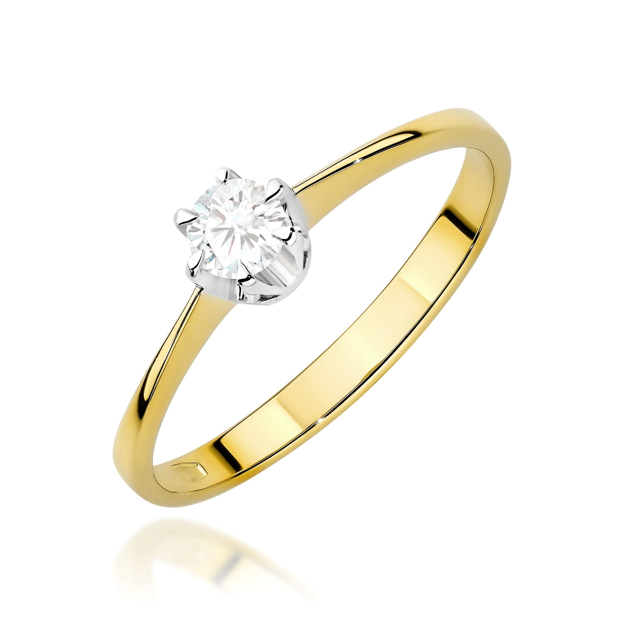 Inel Aur 9K cu Diamant Natural 0.20 ct