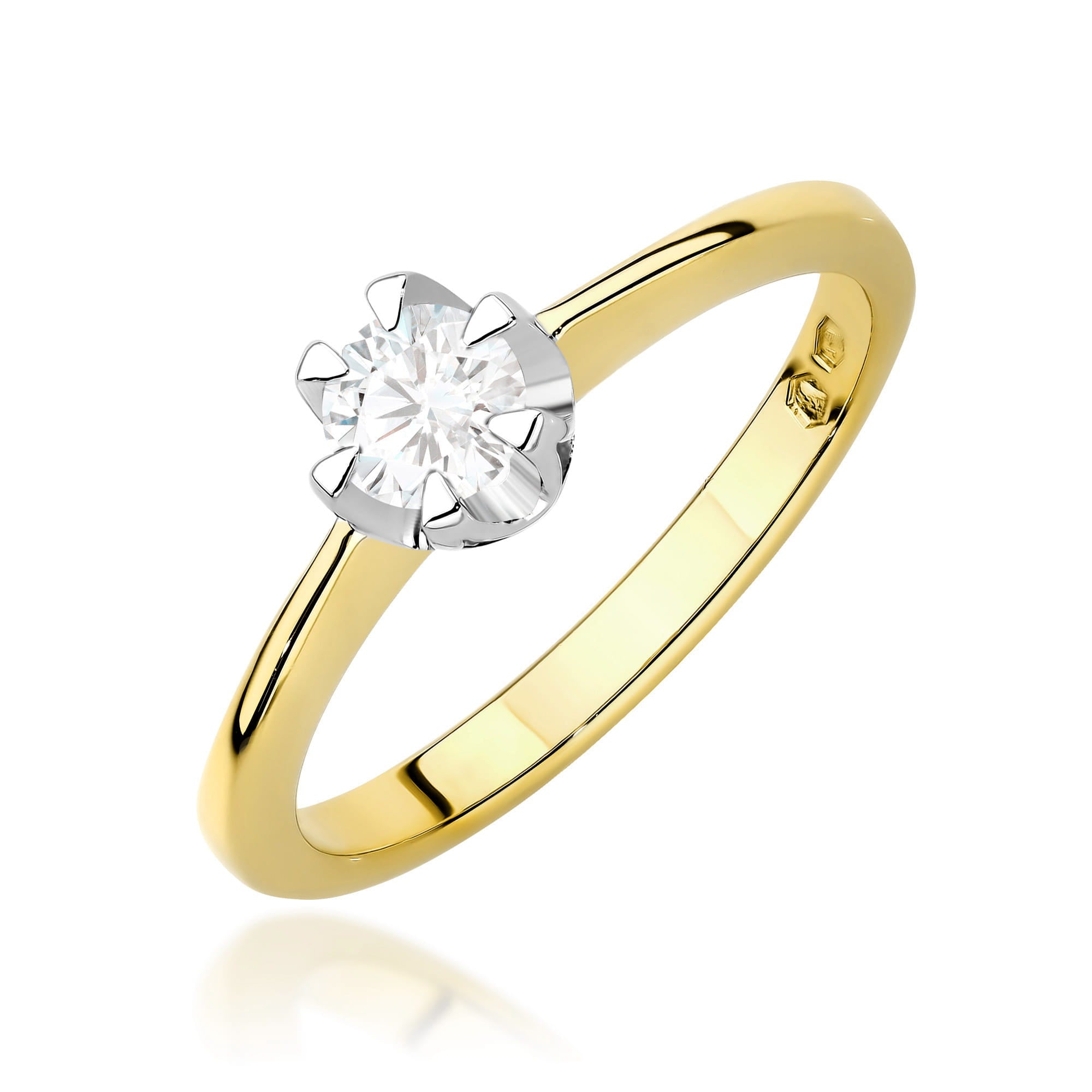 Inel Aur 9K cu Diamant Natural 0.40 ct