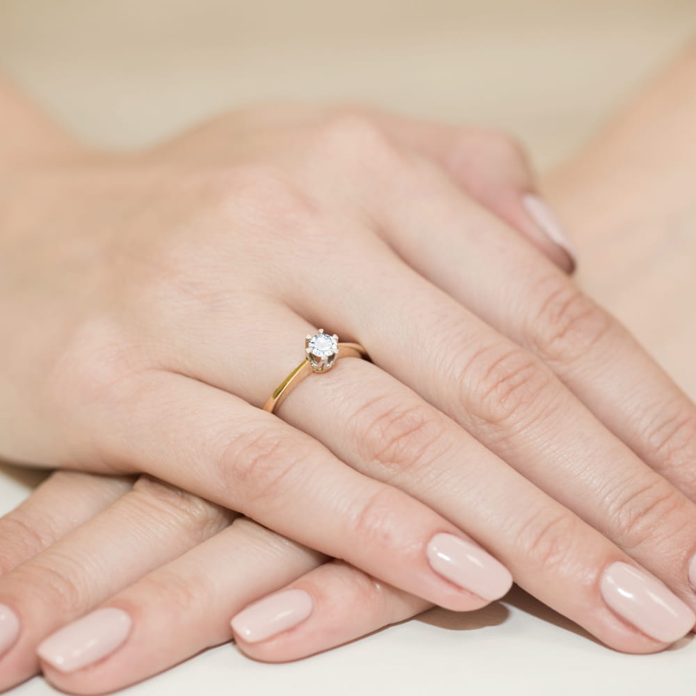 Inel Aur 9K cu Diamant de Laborator 0.25 ct