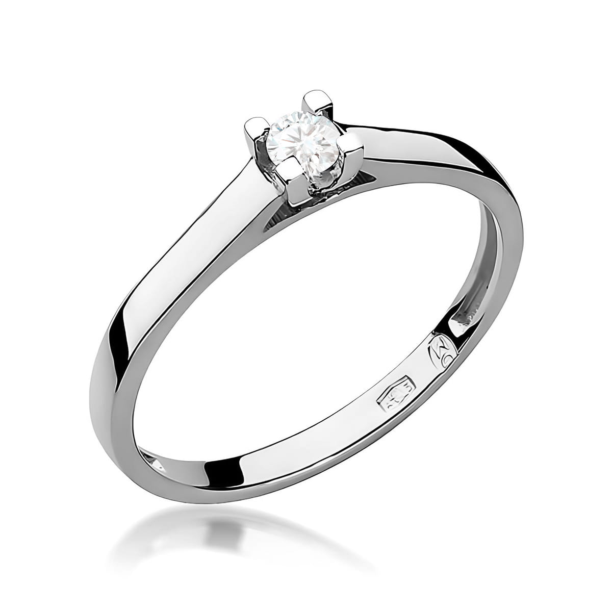 Inel Aur 9K cu Diamant Natural 0.10 ct
