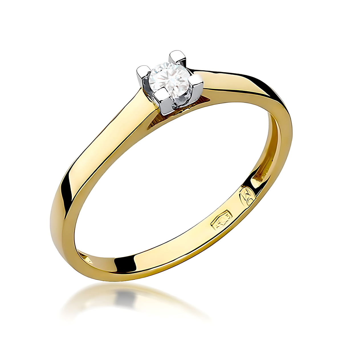 Inel Aur 9K cu Diamant Natural 0.10 ct