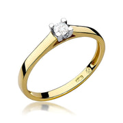 Inel Aur 9K cu Diamant Natural 0.10 ct