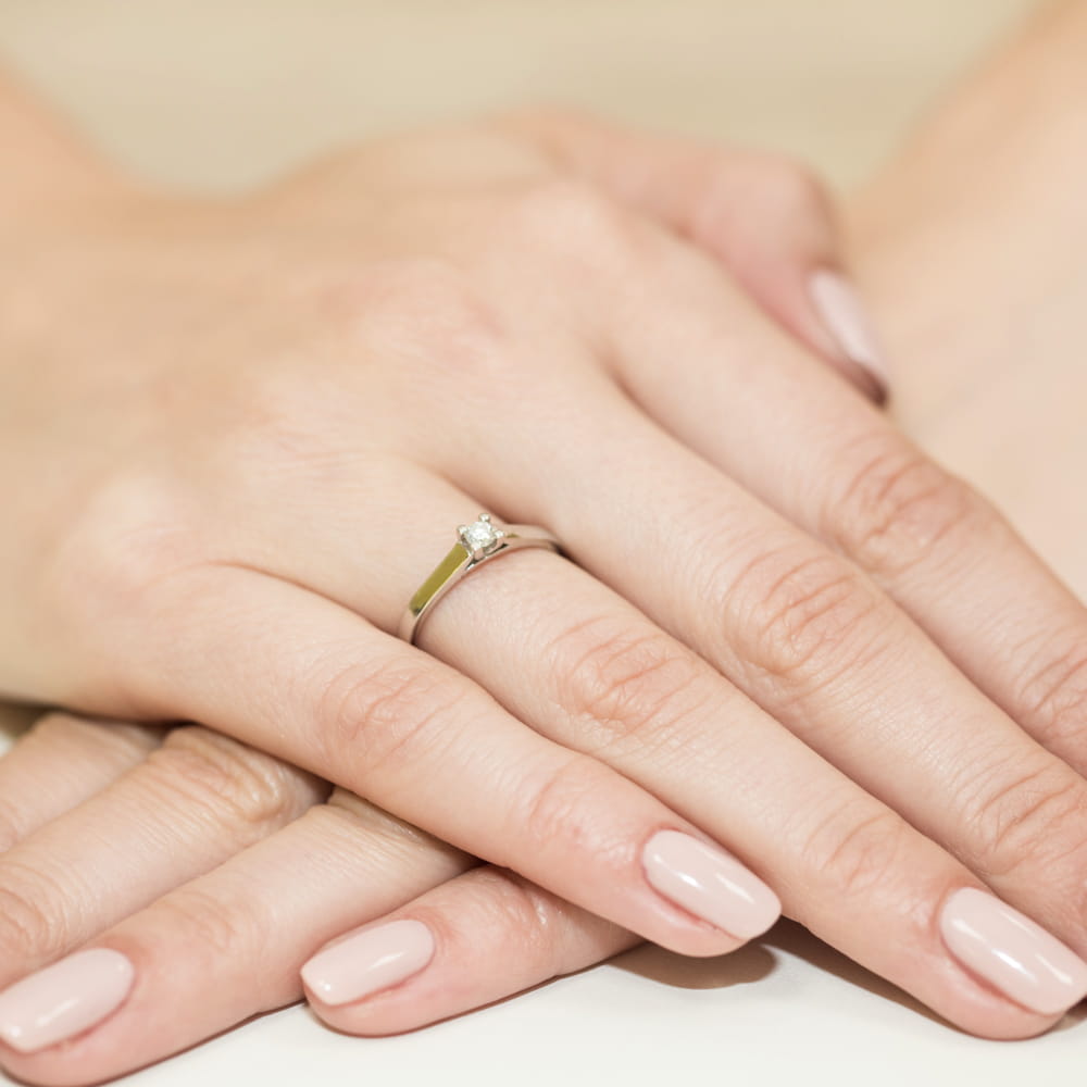 Inel Aur 9K cu Diamant Natural 0.12 ct