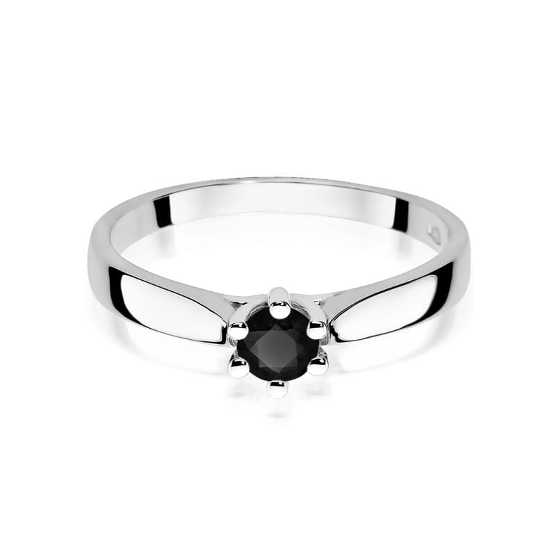 Inel Aur 9K cu Diamant Natural Negru 0.30 ct