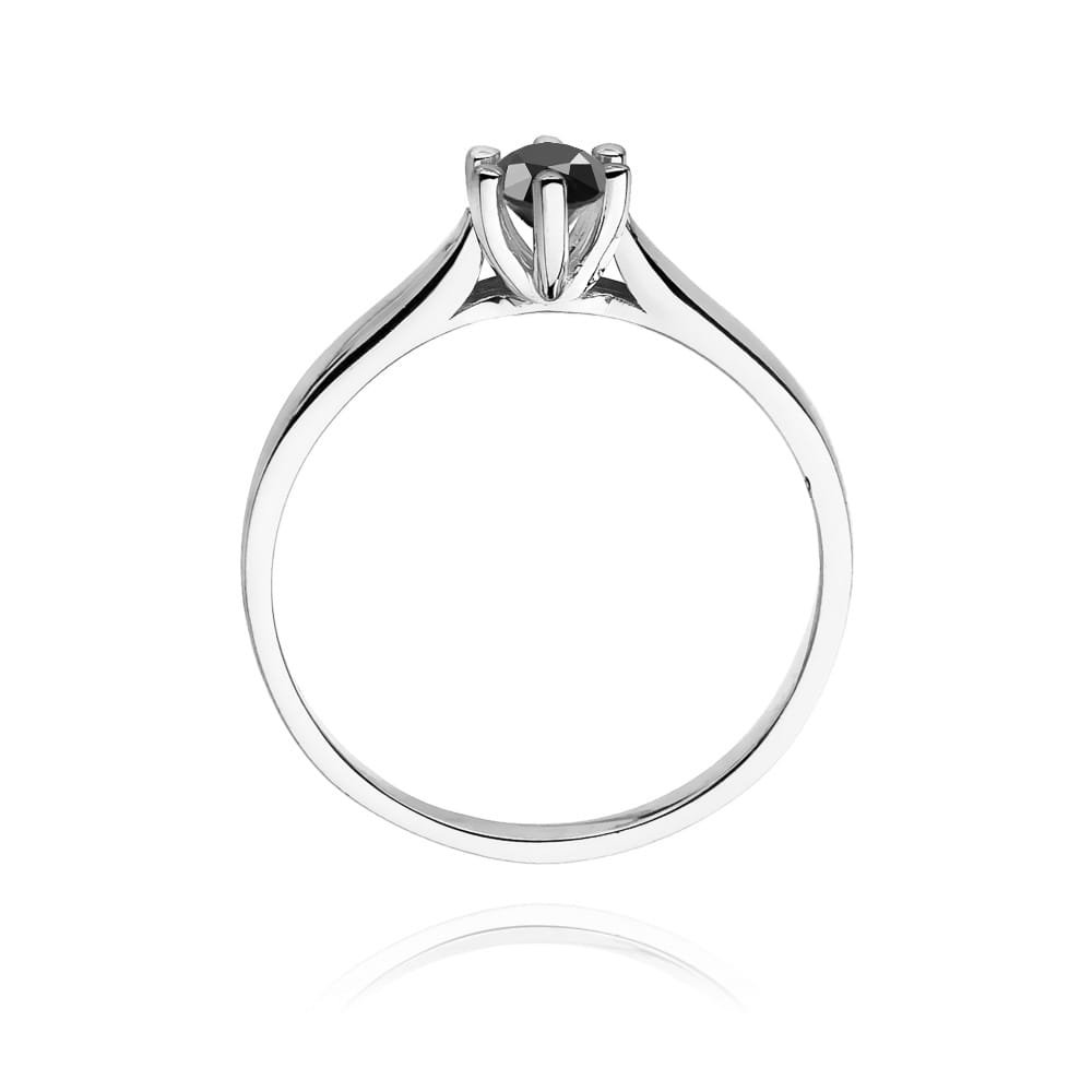Inel Aur 9K cu Diamant Natural Negru 0.30 ct