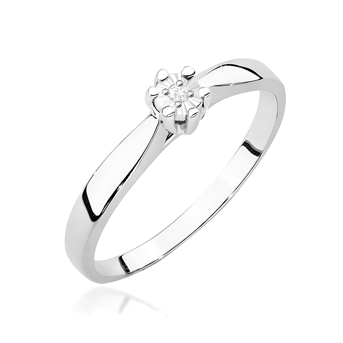 Inel Aur 9K cu Diamant Natural 0.01 ct