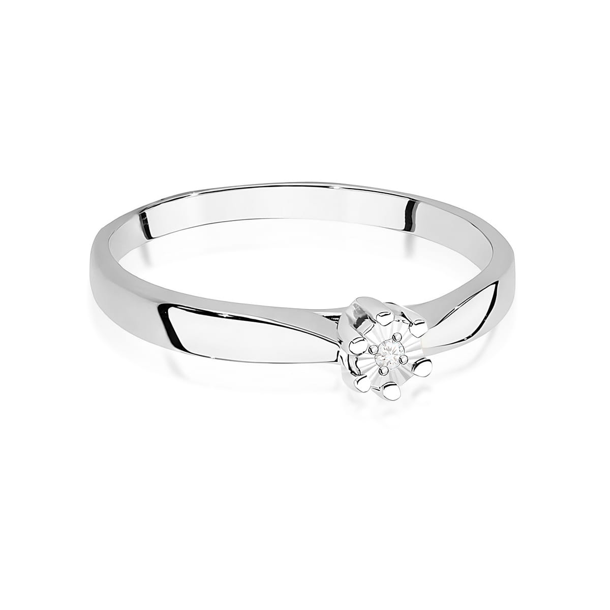 Inel Aur 9K cu Diamant Natural 0.01 ct