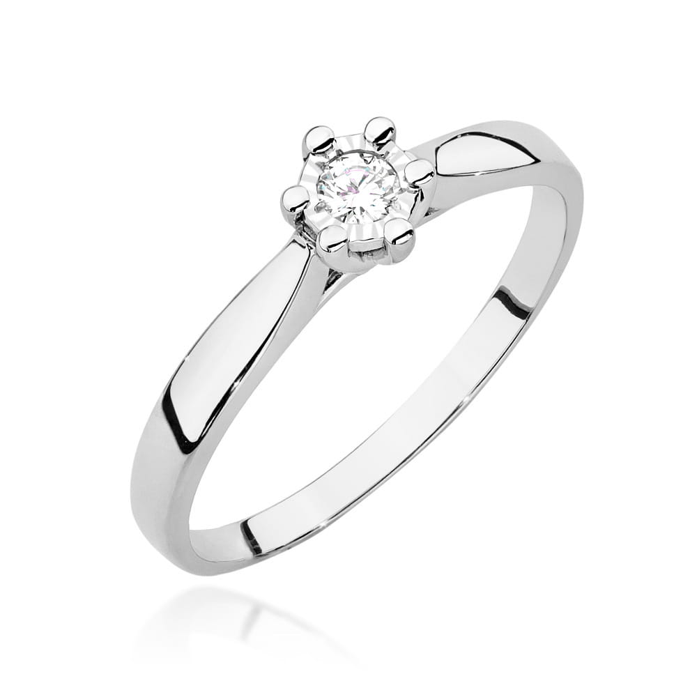 Inel Aur 9K cu Diamant Natural 0.08 ct