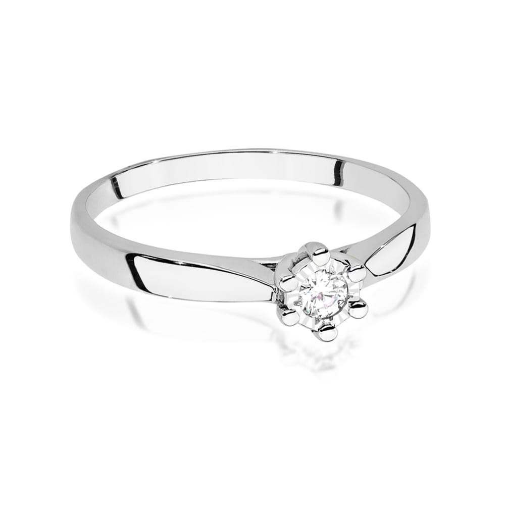 Inel Aur 9K cu Diamant Natural 0.08 ct