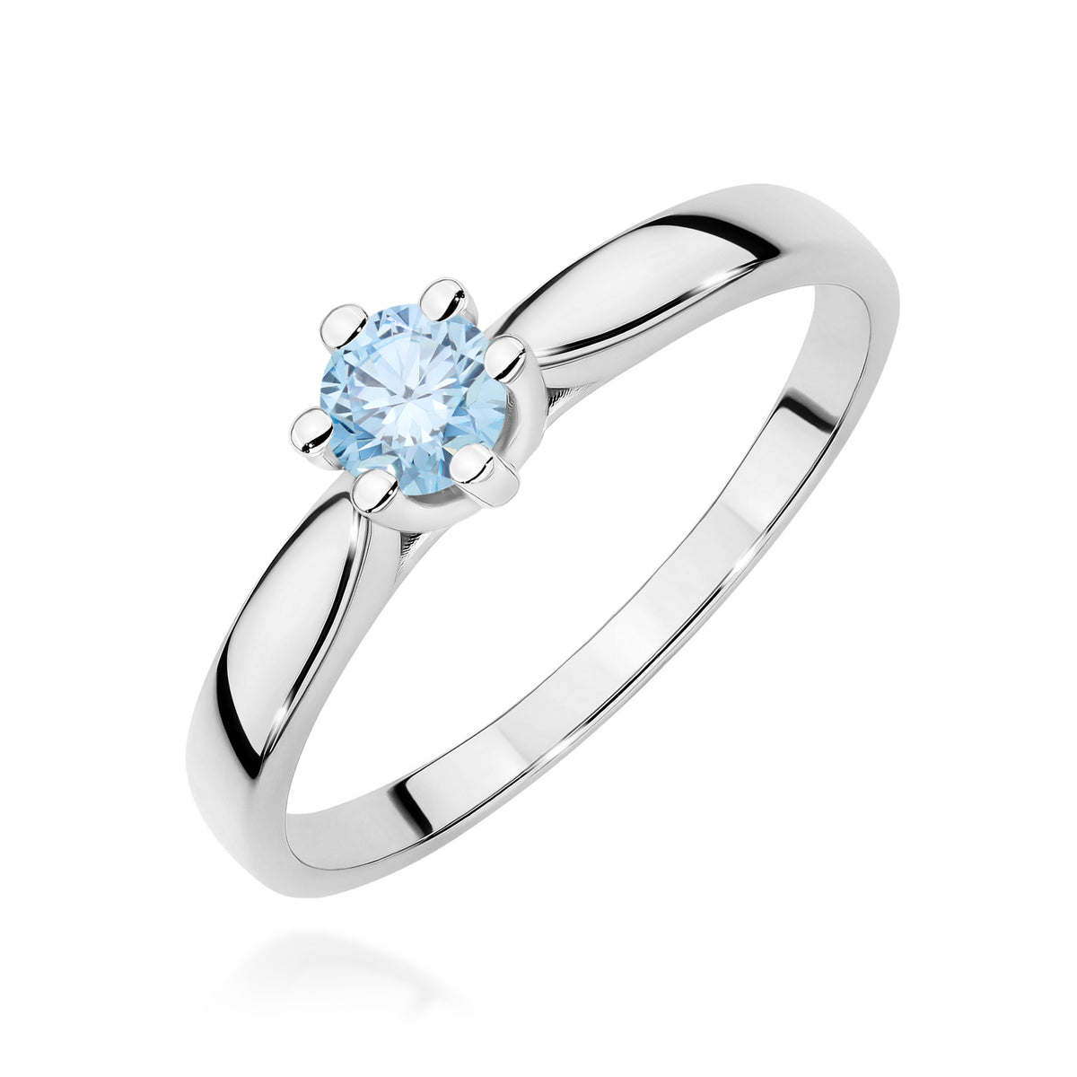 Inel Aur 9K cu Diamant Albastru de Laborator 0.30 ct