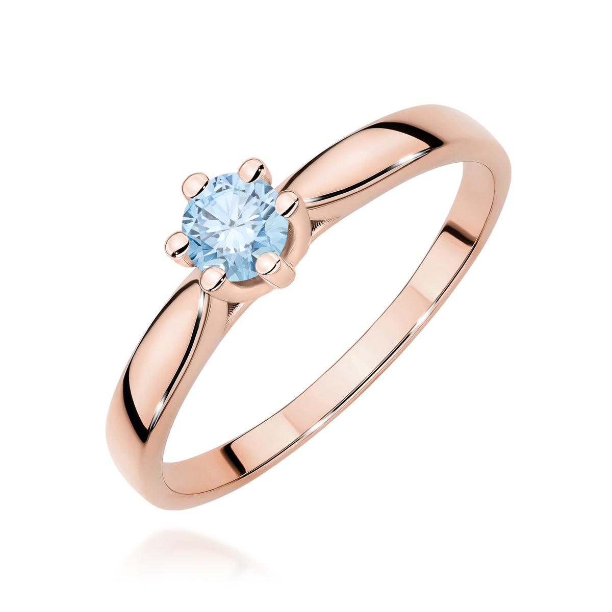 Inel Aur 14K cu Diamant Albastru de Laborator 0.30 ct