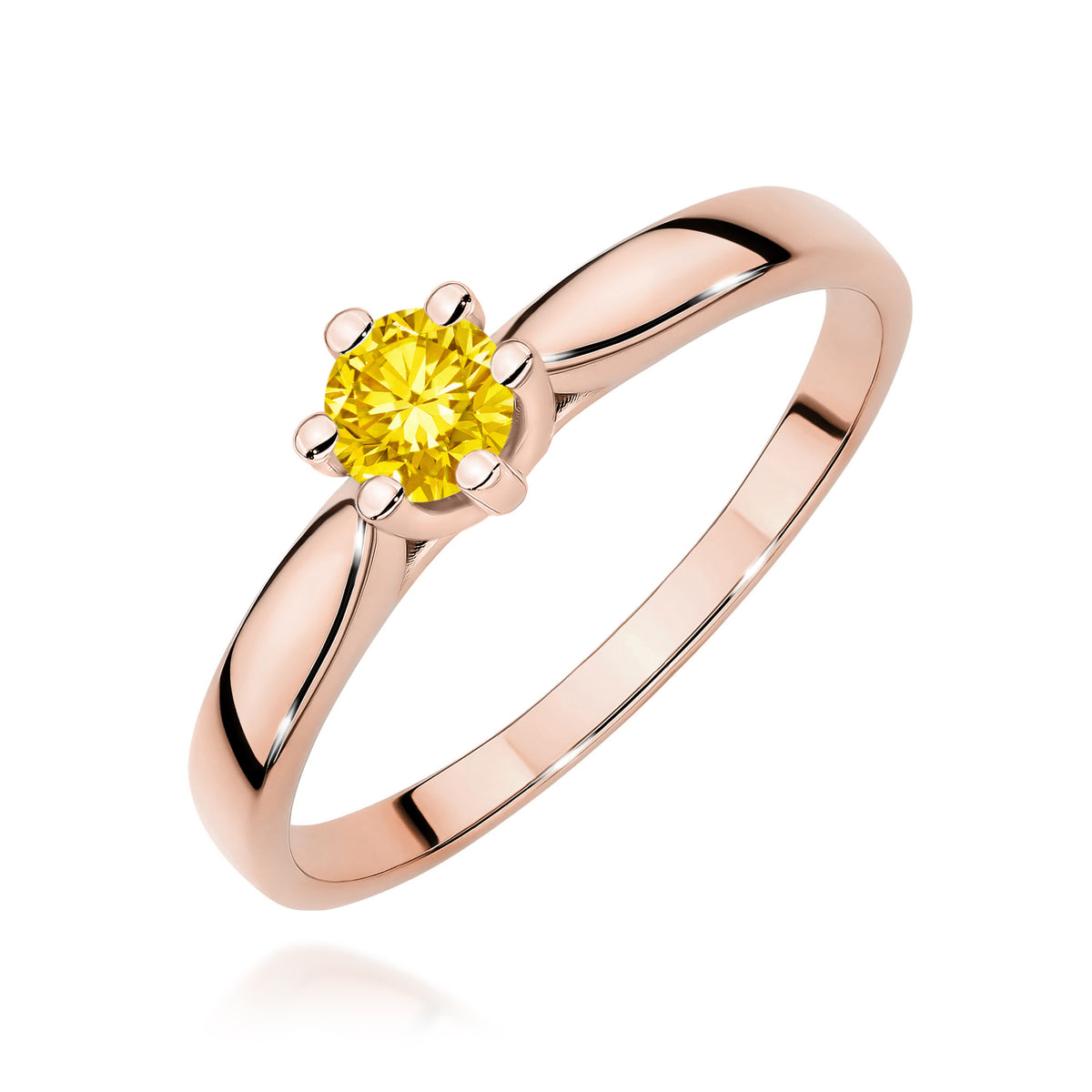 Inel Aur 14K cu Diamant Galben de Laborator 0.30 ct