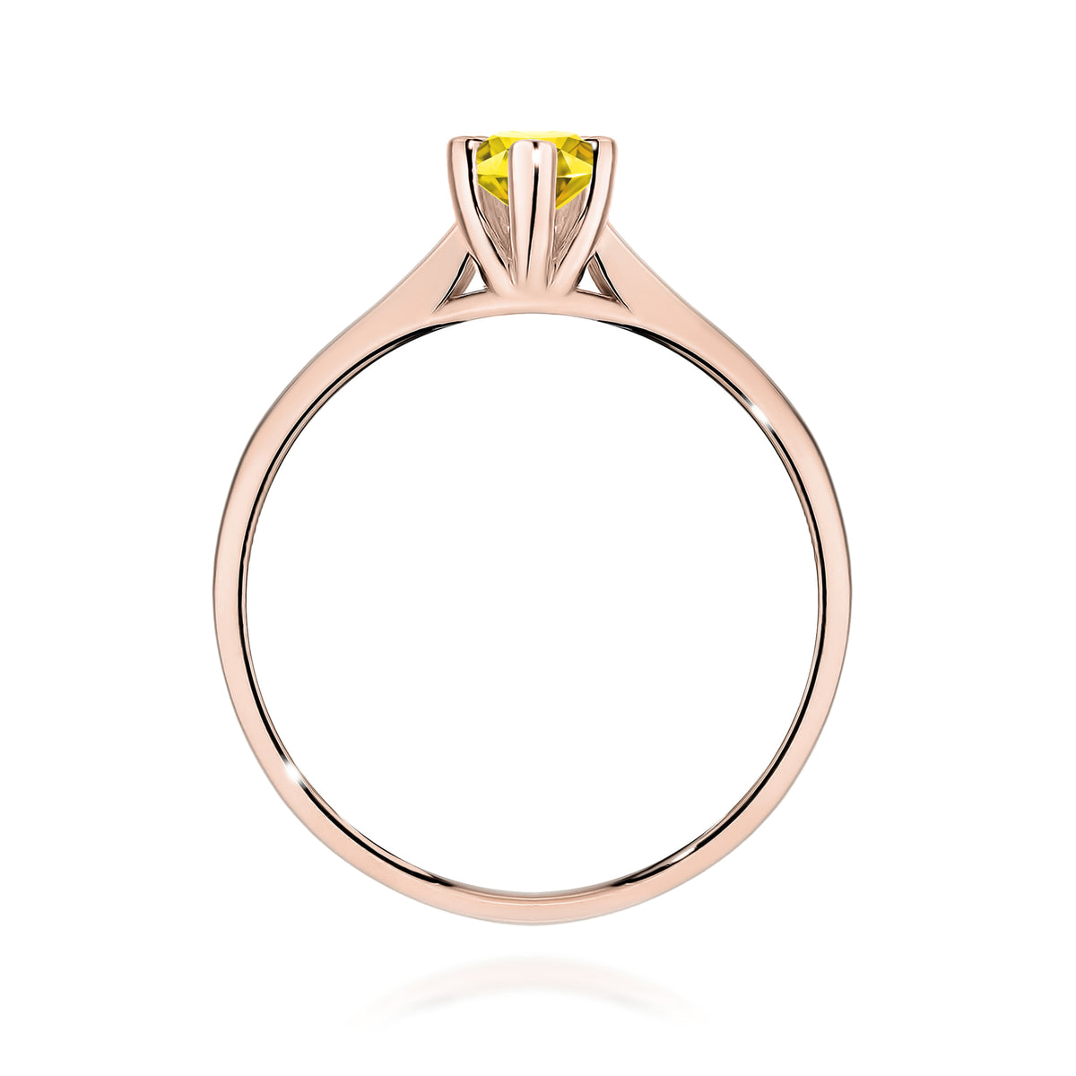 Inel Aur 14K cu Diamant Galben de Laborator 0.30 ct