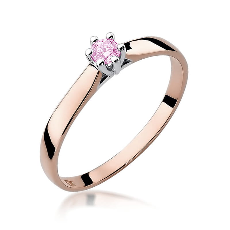 Inel Aur 14K W0222 Topaz Roz 0.15ct