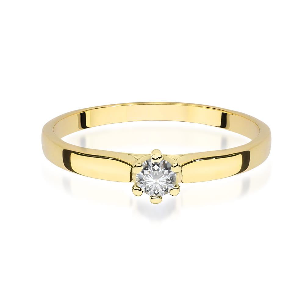 Inel Aur 14K W0222 Diamant Cultivat 0.15ct