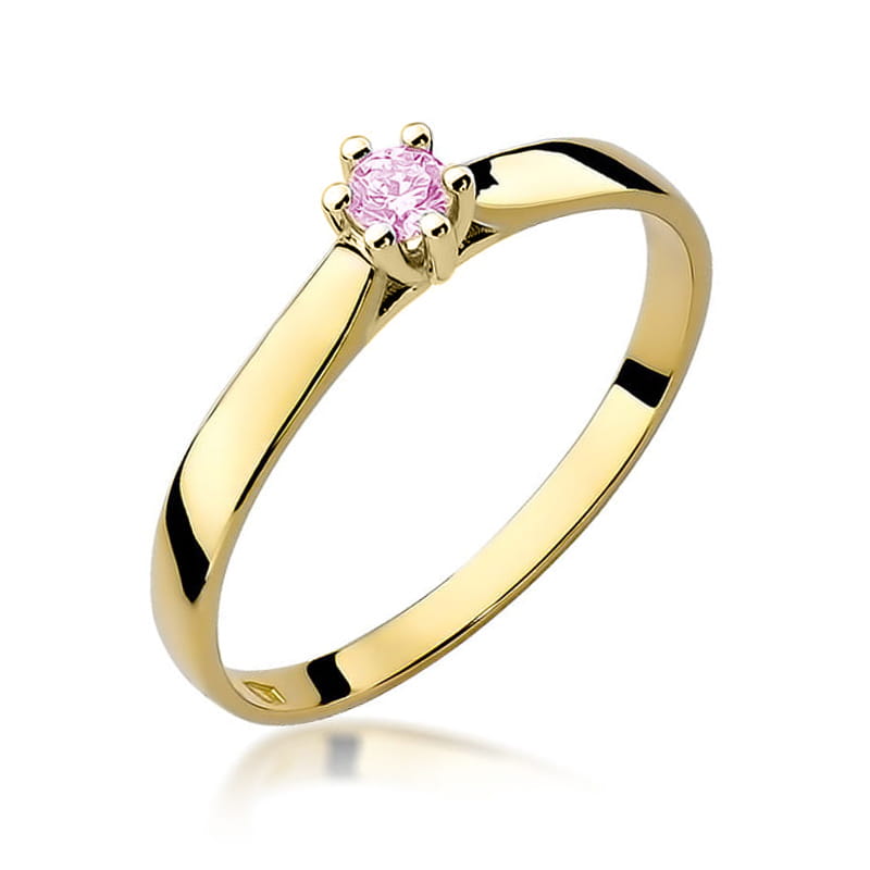 Inel Aur 14K W0222 Topaz Roz 0.15ct