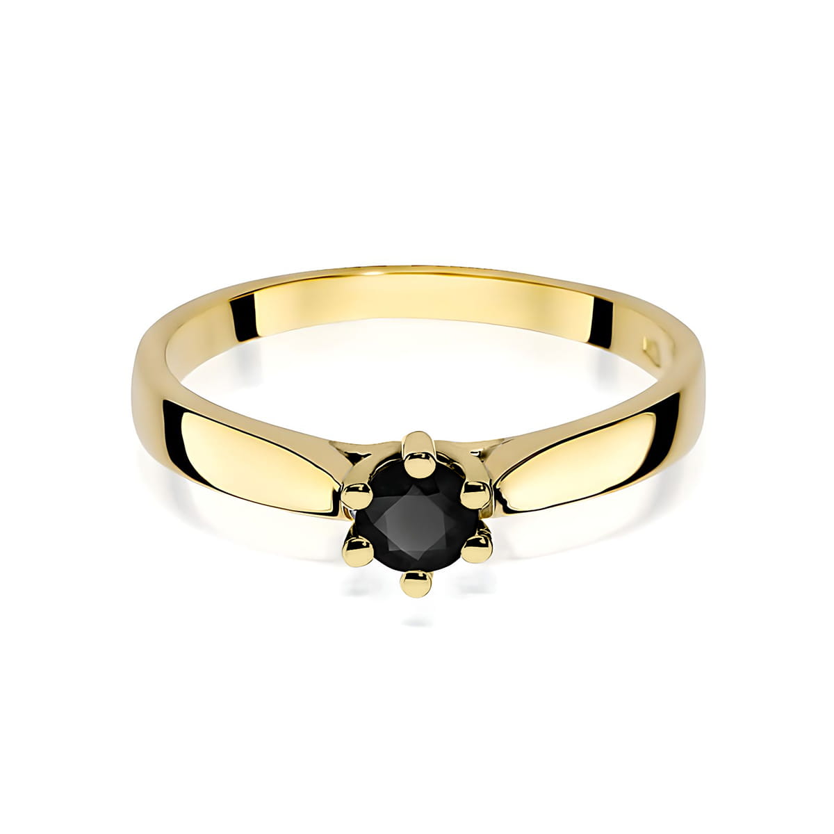 Inel Aur 9K cu Diamant Natural Negru 0.30 ct