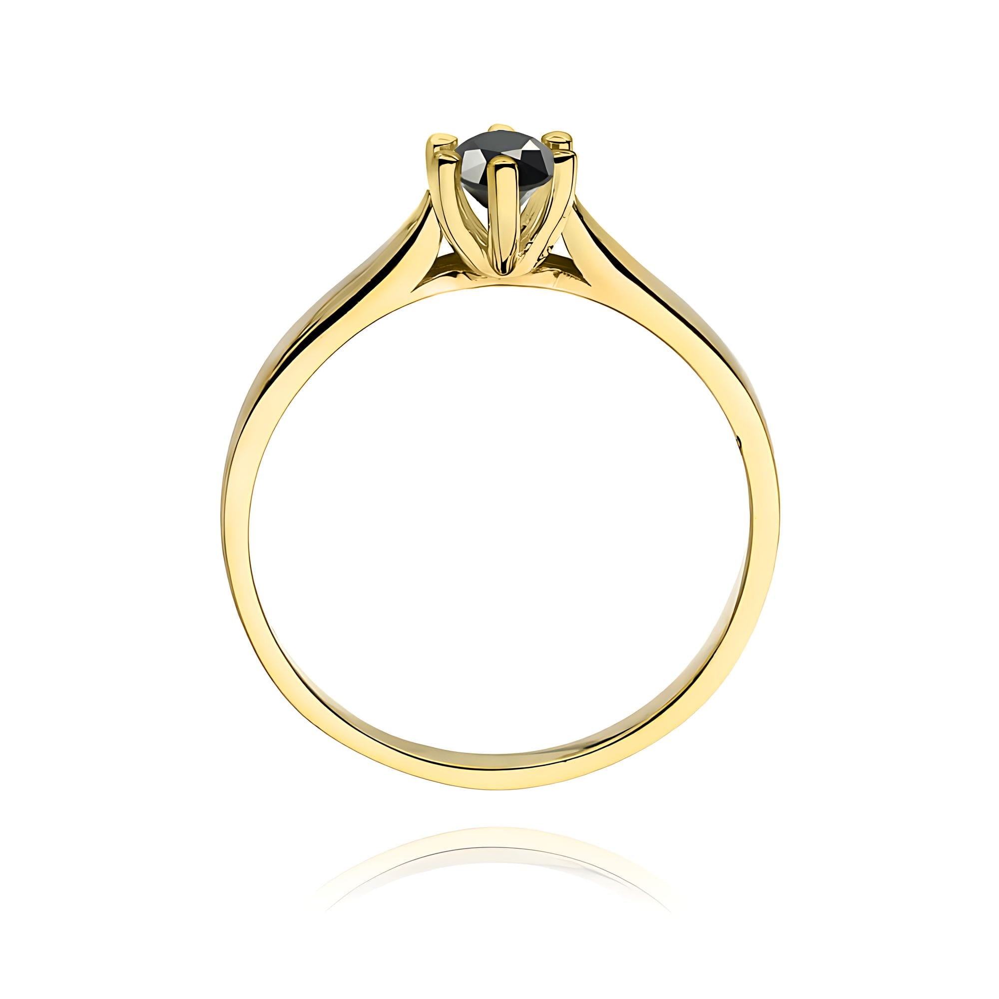 Inel Aur 9K cu Diamant Natural Negru 0.30 ct
