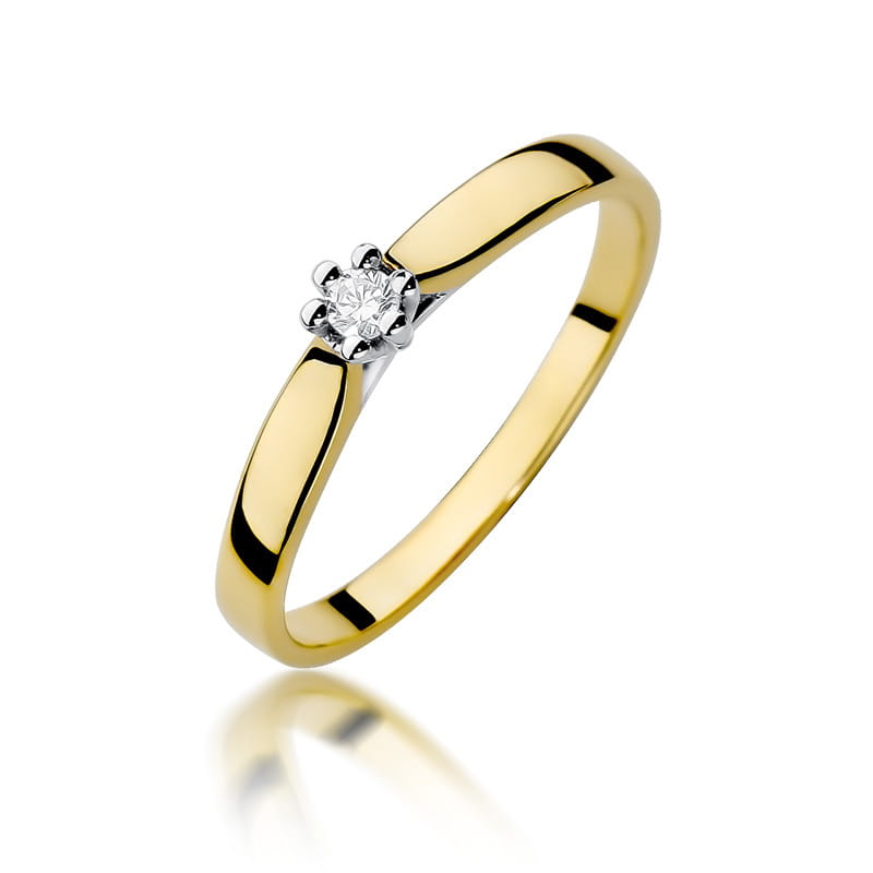 Inel Aur 9K cu Diamant Natural 0.04 ct
