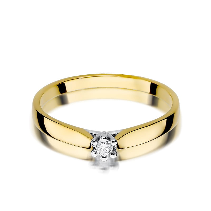 Inel Aur 9K cu Diamant Natural 0.04 ct