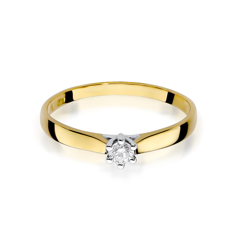 Inel Aur 9K cu Diamant Natural 0.08 ct