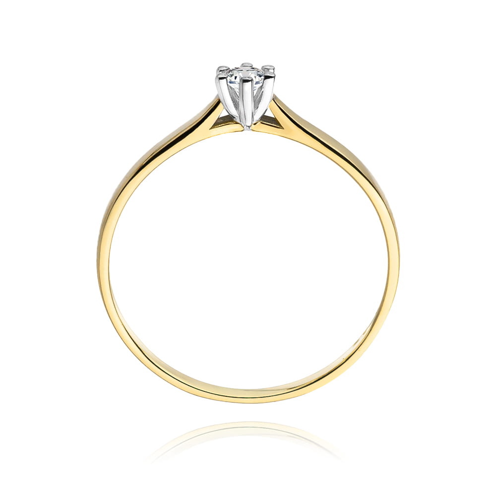 Inel Aur 9K cu Diamant Natural 0.08 ct