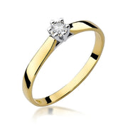 Inel Aur 9K cu Diamant Natural 0.12 ct