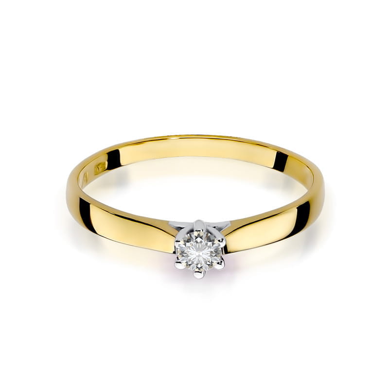 Inel Aur 9K cu Diamant Natural 0.12 ct