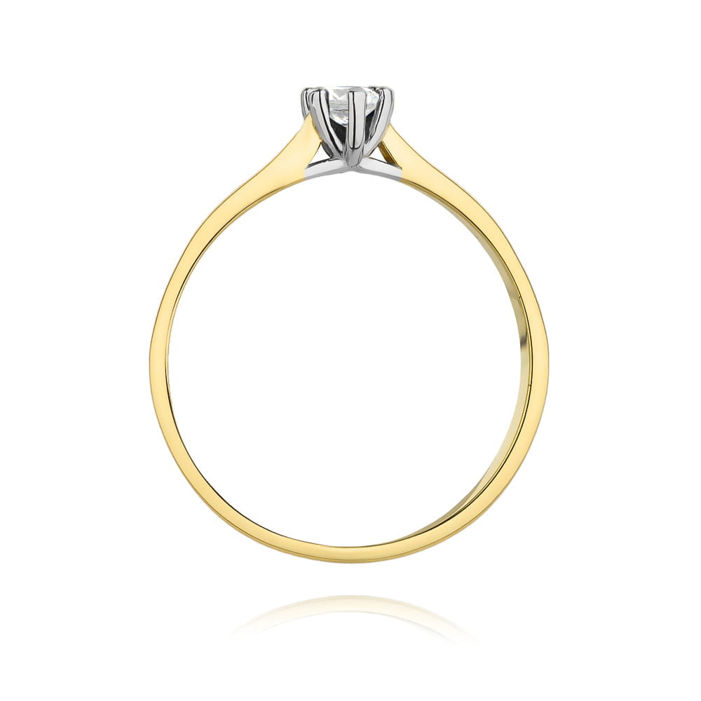 Inel Aur 9K cu Diamant Natural 0.12 ct