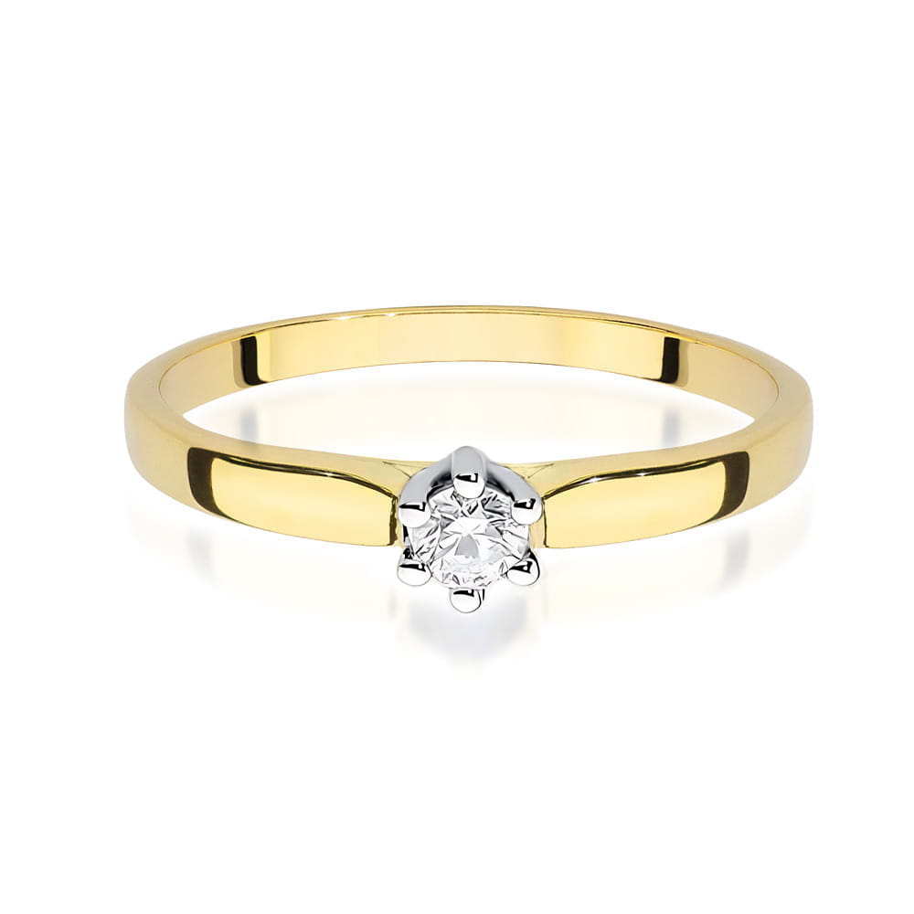 Inel Aur 9K cu Diamant Natural 0.15 ct