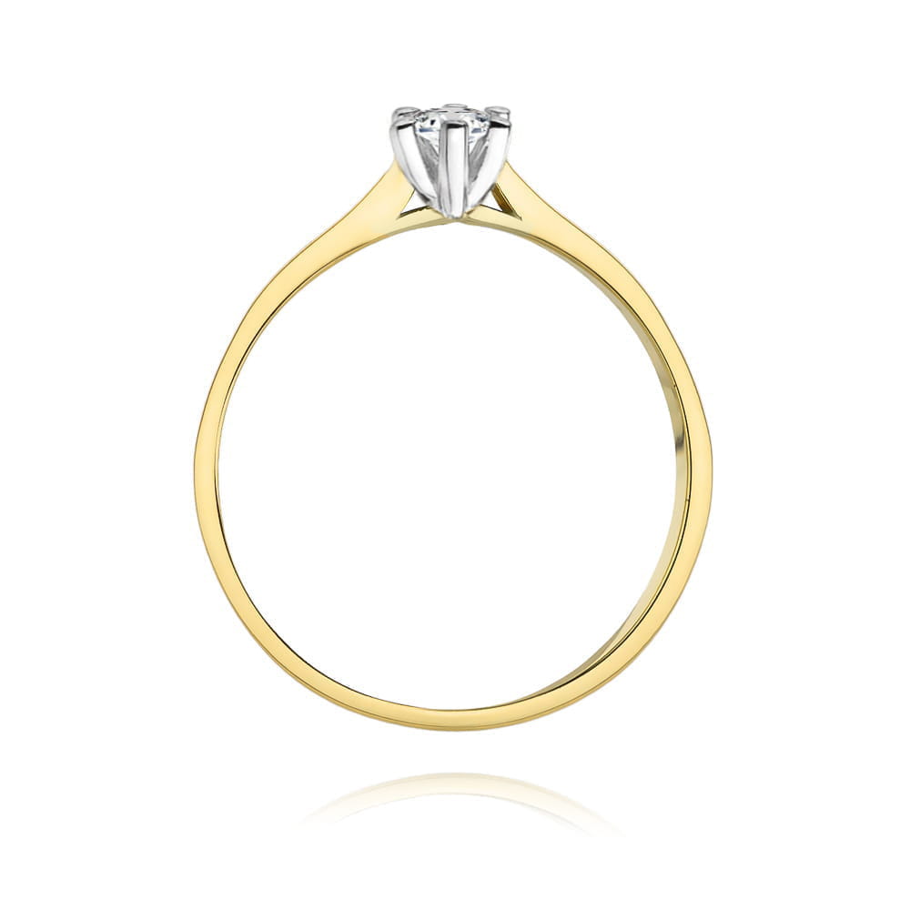 Inel Aur 9K cu Diamant Natural 0.15 ct