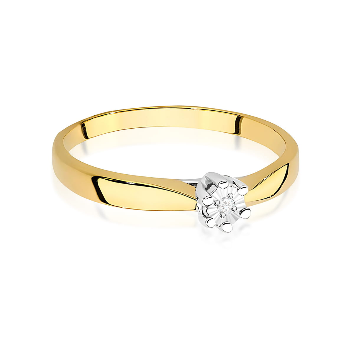 Inel Aur 9K cu Diamant Natural 0.01 ct
