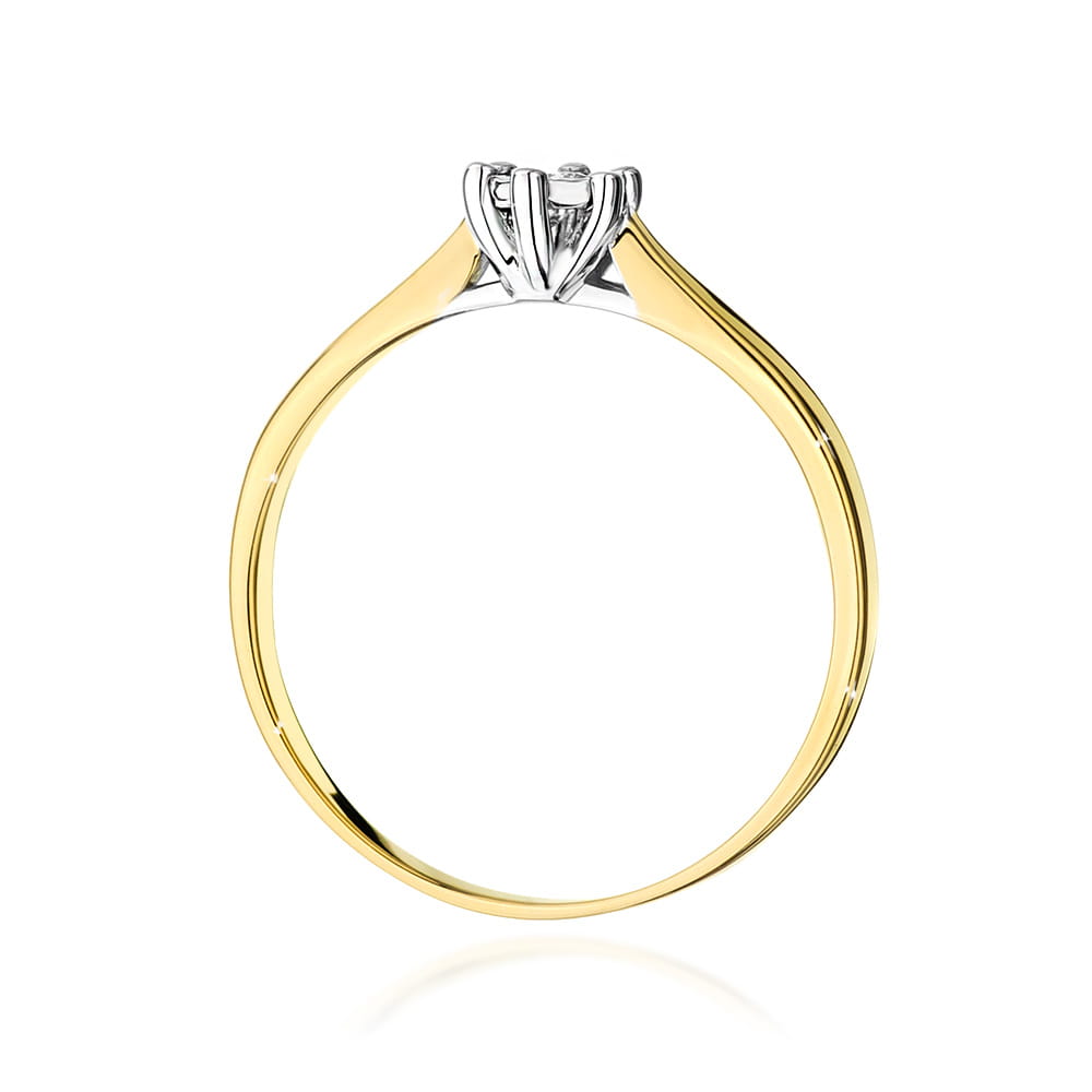 Inel Aur 9K cu Diamant Natural 0.08 ct
