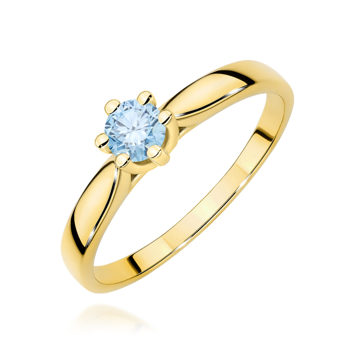 Inel Aur 9K cu Diamant Albastru de Laborator 0.30 ct