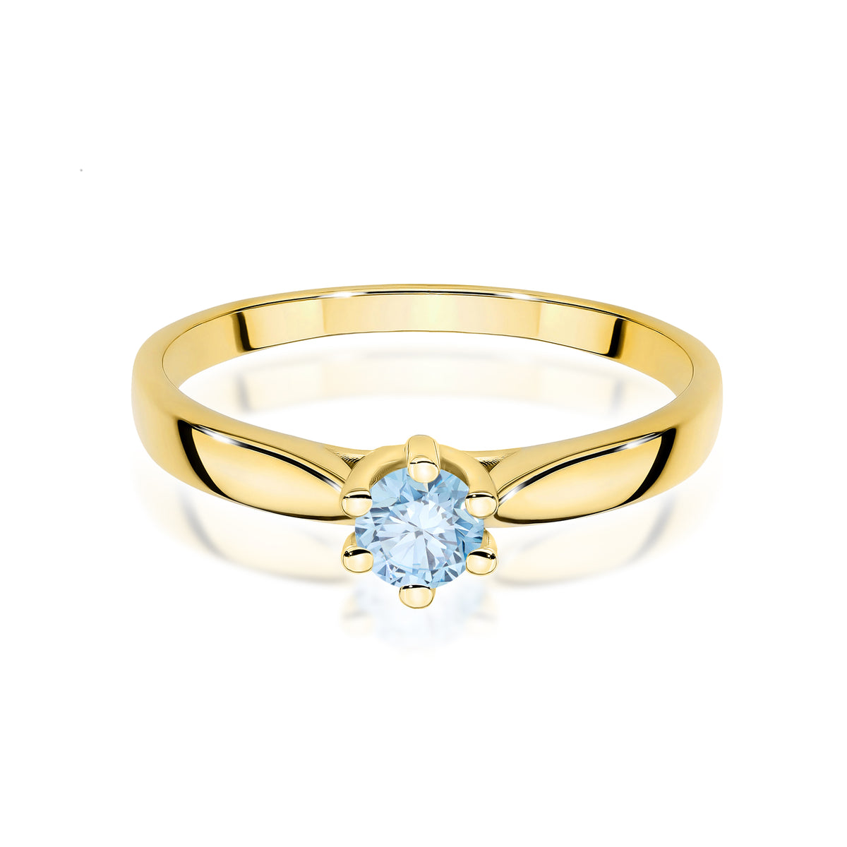 Inel Aur 9K cu Diamant Albastru de Laborator 0.30 ct