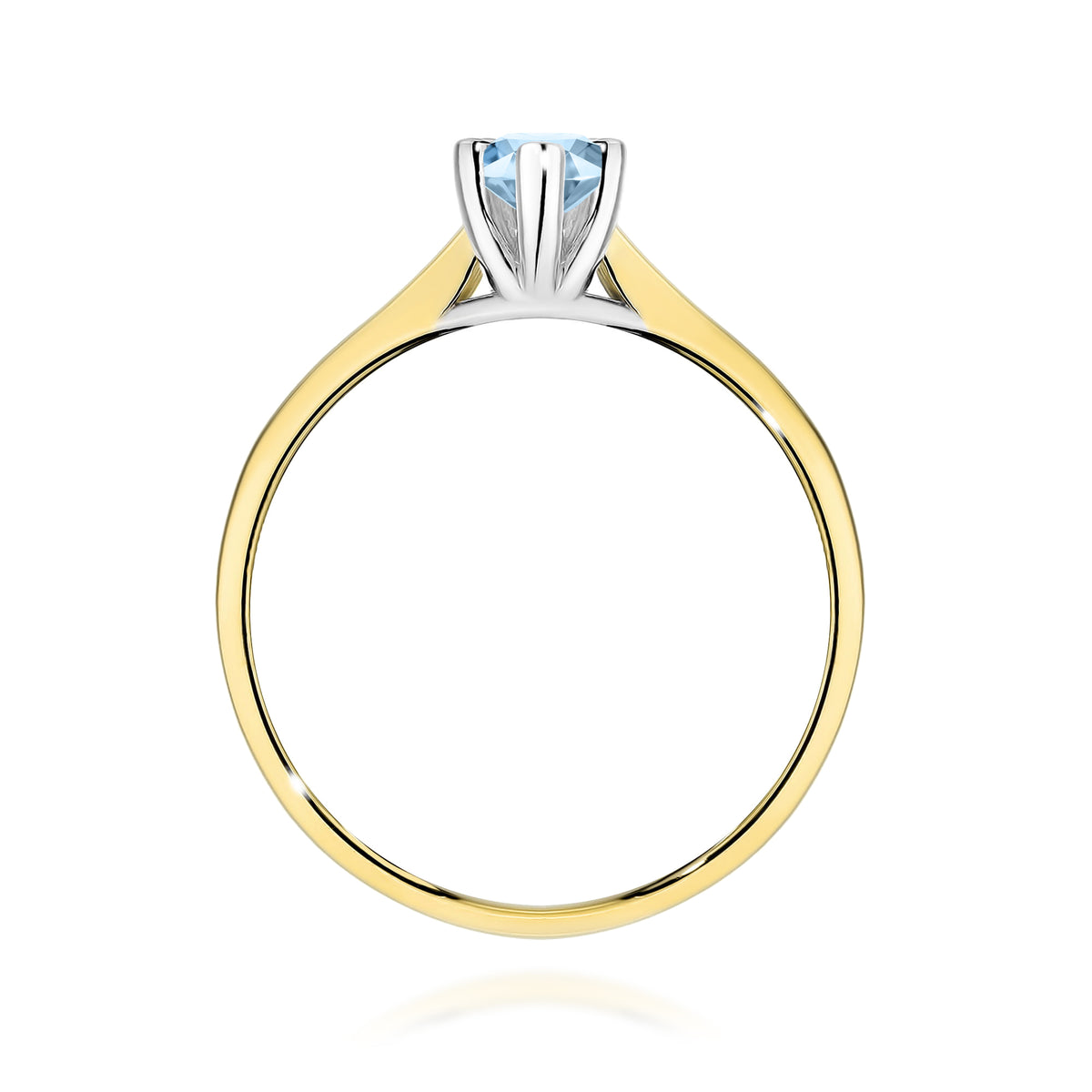 Inel Aur 9K cu Diamant Albastru de Laborator 0.30 ct