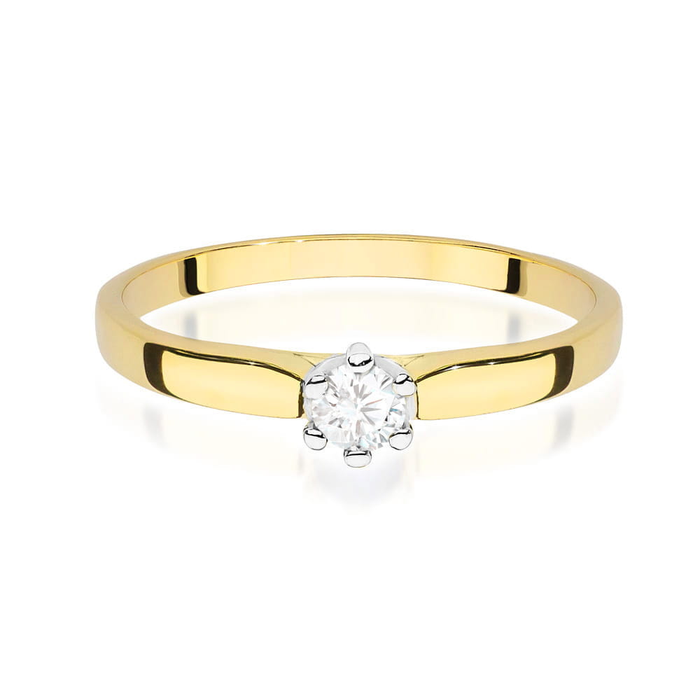 Inel Aur 9K cu Diamant de Laborator 0.15 ct