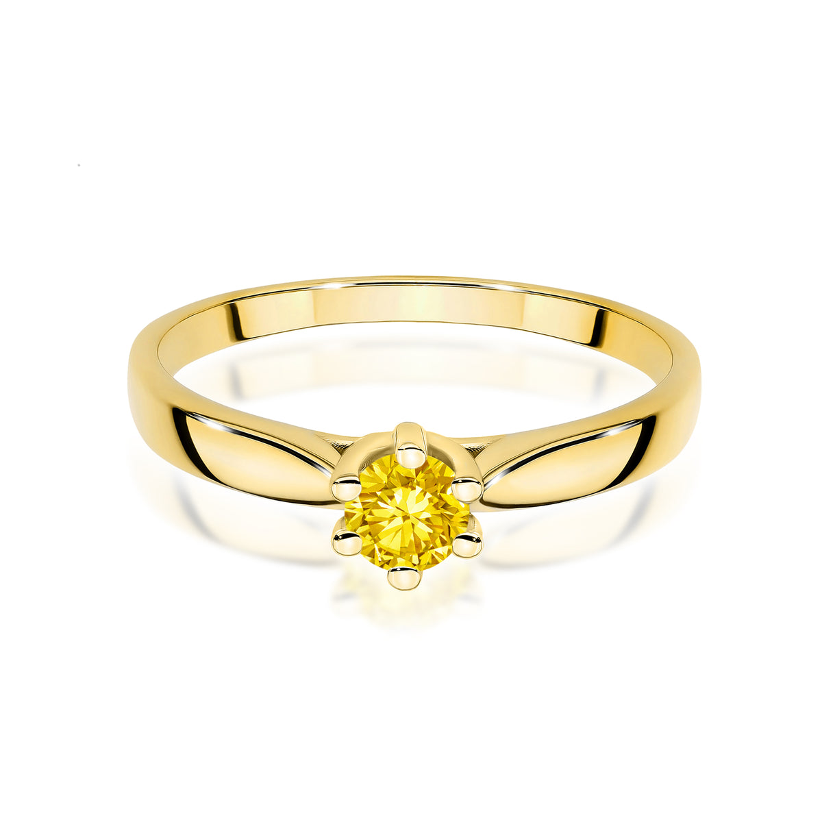 Inel Aur 9K cu Diamant Galben de Laborator 0.30 ct