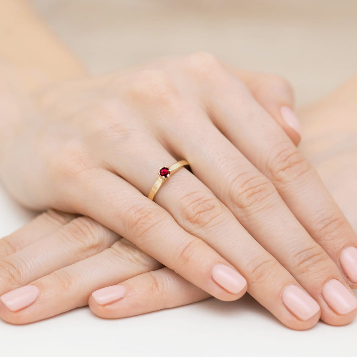 Inel Aur 9K cu Rubin 0.15 ct