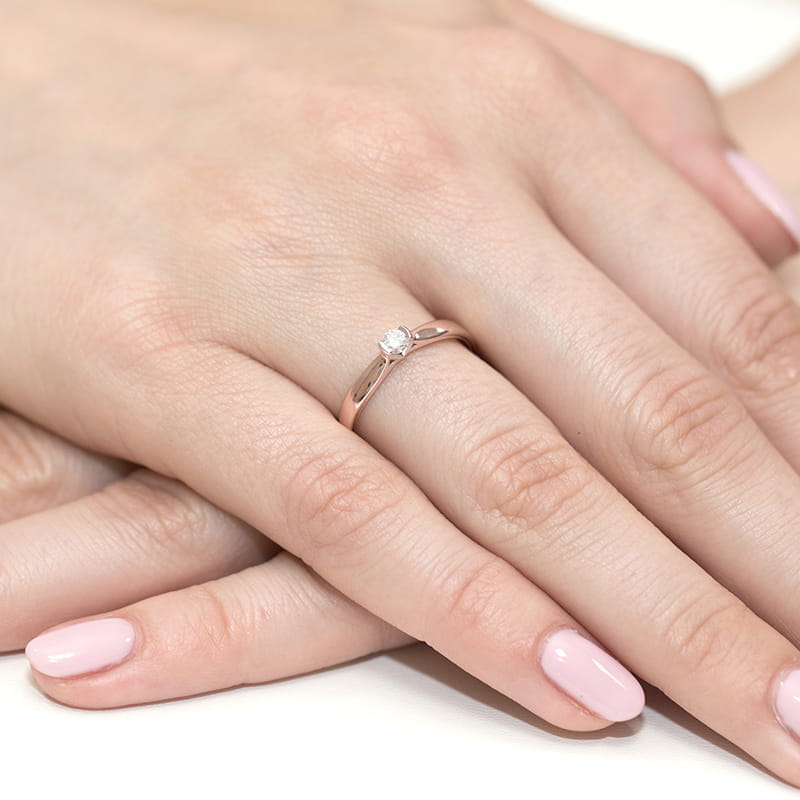 Inel Aur 14K W0223 Diamant Crescut în Laborator 0.25ct