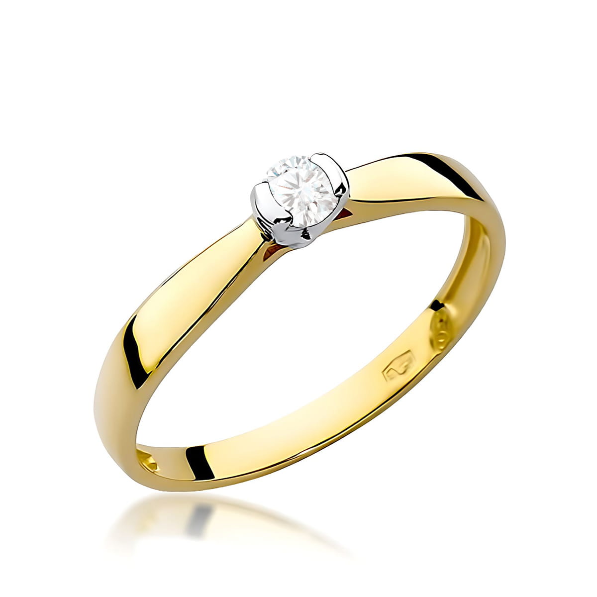 Inel Aur 9K cu Diamant Natural 0.08 ct