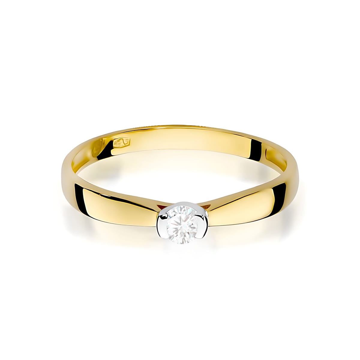 Inel Aur 9K cu Diamant Natural 0.08 ct